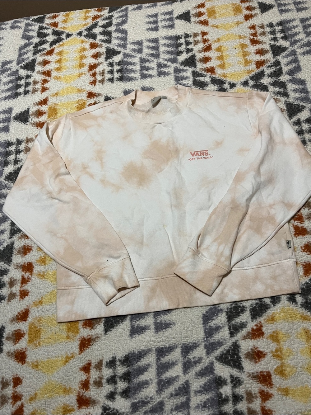 Vans Women's Tie-Dye Crewneck Sweatshirt - Cream & Peach